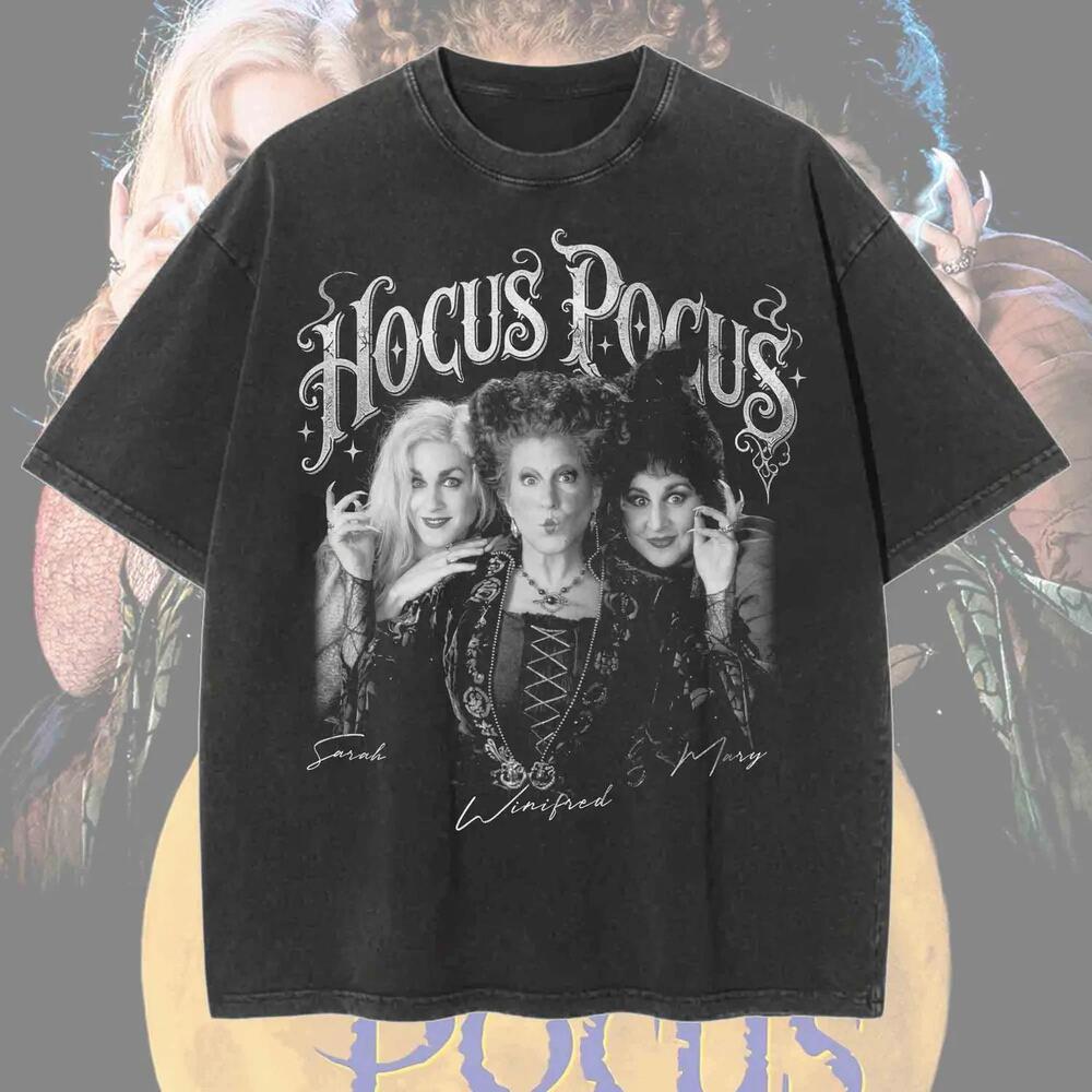 Disney Hocus Pocus Sanderson Sisters Wash Shirt, Salem Witch Tee